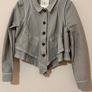 Women's Light Gray Casual Button Front Jacket